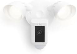Ring Floodlight Cam Wired Plus (newest model), Outdoor home or business security with motion-activated 1080p HD video and floodlights, White