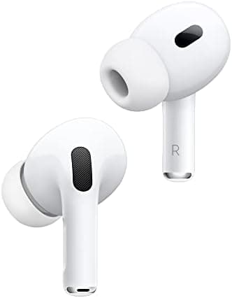 Apple AirPods Pro 2 Wireless Earbuds, Active Noise Cancellation, Hearing Aid Feature, Bluetooth Headphones, Transparency, Personalized Spatial Audio, High-Fidelity Sound, H2 Chip, USB-C Charging