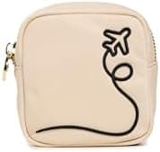 Stoney Clover Lane Women's Airplane Embroidered Mini Pouch, Sand, Tan, One Size