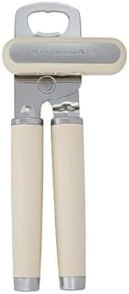 KitchenAid Classic Multifunction Can Opener and Bottle Opener Easy to Use, Razor Sharp Stainless Steel Cutting Wheel, Soft Ergonomic Handles, Almond Cream