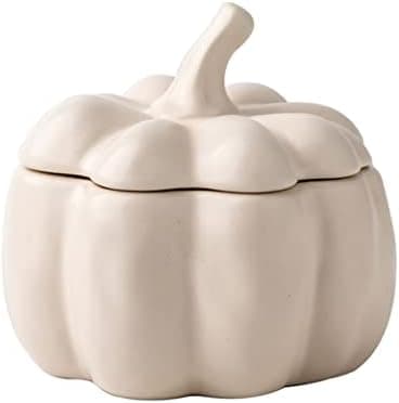 123Arts Ceramic Sugar Bowl Pumpkin Shaped Candy Jar Storage Tea Jar with Lid