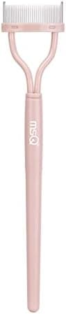 Eyelash Separator Eyelash Comb Lash Separator Tool MSQ Mascara Brush Eyelash Brush Separator Mascara Comb Arc Designed Mascara Applicator With Cover Naked Pink (1PCS)