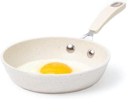 CAROTE Nonstick Small Frying Pan Skillet, 6" Egg Pan Omelet Pan, Non Stick White Granite Cookware, Mini Fry Pan - Dishwasher & Oven Safe, PFOA & PFAS Free