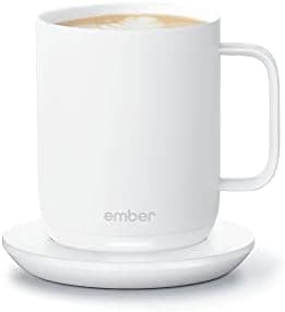 Ember Temperature Control Smart Mug 2, 10 Oz, App-Controlled Heated Coffee Mug with 80 Min Battery Life and Improved Design, White