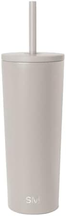 Simple Modern Classic Tumbler with Straw Lid | Insulated Iced Coffee Cup Reusable Stainless Steel Water Bottle Travel Mug | Gifts for Women Men Her Him | 24oz | Almond Birch