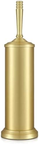 Gold Toilet Brush and Holder Set, Stainless Steel Toilet Brush for Bathroom,Heavy Duty Gold Toilet Bowl Brush and Holder,Deep Cleaning Modern Toilet Cleaner Brush -Space Saving, Covered Brush, Durable