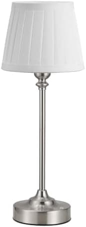 Kakanuo Cordless Table Lamp Rechargeable Silver - 1 Pack 4000mAH Battery Operated Lamp for Decor, 3000K Stepless Dimming Touch Control Wireless Lamp for Bedroom, Dining Table, Counter, Living Room