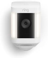 Ring Spotlight Cam Plus, Battery (newest model), Home or business security with HD video, Two-Way Talk, Color Night Vision, and Security Siren, White