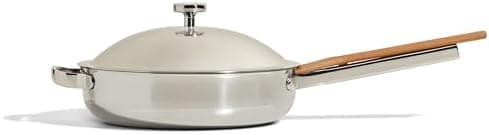 Our Place Titanium Always Pan Pro - 10.6” (2.8 Qt) No-Coating Nonstick Skillet | Tri-Ply Titanium & Stainless Steel | Safe for Oven, Induction & All Cooktops up to 1000°F | Includes Spatula | Chrome