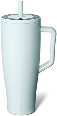 BrüMate Era 40 oz Tumbler with Handle and Straw | 100% Leakproof Insulated Water Bottle Tumbler with Lid and Flexible SoftSip Straw | Made of Stainless Steel | Cup Holder Friendly | 40oz (Blue Agave)