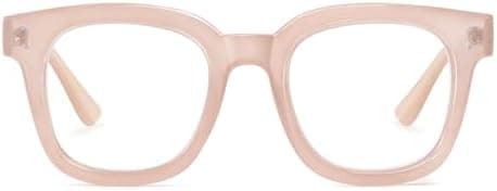 Madison Avenue Blue Light Blocking Glasses Oversized Fashion Blue Light Glasses for Women Anti Eyestrain & UV Protection Computer Eyeglasses (Nude Pink)