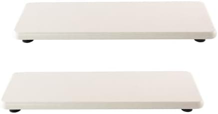 NiuYichee 2 Pcs Water Absorbing Stone Trays, Kitchen/Bathroom Sink Soap Dish, Diatomite Tray Used for Hand Soap & Cosmetic Bottles in The Modern Home, 3.15" W x 8.7" L, White