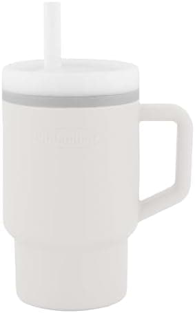 Infantino My 1st Tumbler, Silicone Sippy Cup with Straw & Handle, Spill-Resistant Baby Cup for On-the-Go, BPA-Free Transition Bottle, Cream