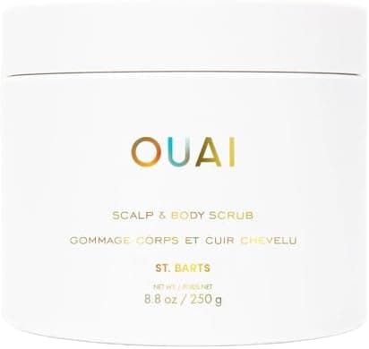OUAI Scalp & Body Scrub, St. Barts - Exfoliating Body Scrub with Sugar & Coconut Oil Blend for Smooth, Moisturized Skin - Gentle Scalp Exfoliator for Removing Product Build Up (8.8 Oz)
