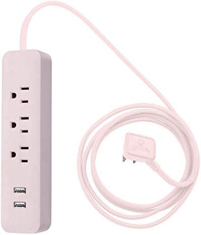 Globe Electric - 78257 Designer Series Power Strip, Rose 3 Outlet