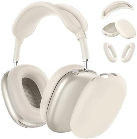 Silicone Case Cover for AirPods Max Headphones,Ear Pad Case Cover/Ear Cups Cover/Headband Cover for AirPods Max 2/1 (2026/2024/2020)(USB-C/Lightning),Silicone Accessories for Apple AirPods Max 2,Stone