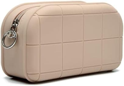 LuBanOne Silicone Makeup Bag Travel Cosmetic Bag Stuff Bag Makeup Pouch Cute Makeup Organizer Versatile Zipper Pouch For Women (Khaki 2)