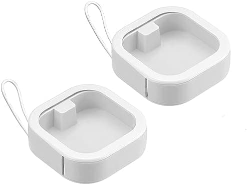 Nvhaly 2 Pcs Hair Tie Organizer, Portable Hair Accessory Storage Containers Small Stackable Hair Ties Qtip Travel Holder Cotton Swab Dispenser Hair Accessories Organizer Box (2PCS,white)