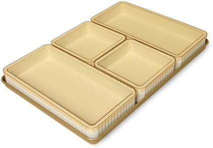 Cravings by Chrissy Teigen 9-Piece Baking Set, Non-Stick Bakeware Set with 2 Large & 2 Small Silicone Trays with 4 Lids & 1 Baking Sheet Tray, Oven-Safe Up To 450°F, CT-BBS9