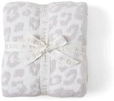 Barefoot Dreams® CozyChic® Throw Blanket, Barefoot in The Wild, Ultra Soft Plush Jacquard Microfiber Throw, Warm Lightweight Cozy Home Blanket, Machine Washable, 54" x 72", Cream-Stone