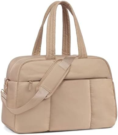 LOVEVOOK Travel Duffel Bag, Gym Bags for Women with Shoe Compartment, Carry on Weekender Bags with Wet Pocket for Women,Water Resistant Puffer Bag Workout Bag for Sports Gym