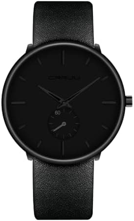 FIZILI Mens Watches Ultra-Thin Minimalist Waterproof-Fashion Wrist Watch for Men Unisex Dress with Leather Band