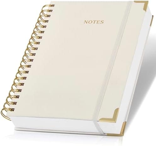 Aesthetic Thick Spiral Notebook Journal For Women in B5 Format - Modern Linen Hardcover College Ruled Note Book With 300 Lined Pages - Perfect For Writing And Staying Organized at Work or School