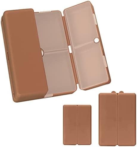 FYY 2 Pcs Daily Pill Organizer, 7 Compartments Portable Pill Case Travel Pill Organizer,[Folding Design] Pill Box for Purse Pocket to Hold Vitamins,Cod Liver Oil,Supplements and Medication-Brown