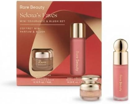 Rare Beauty Selena's Faves Mini Fragrance & Blush Set - EAU De Parfum Rollerball (.16 Fl Oz) and Liquid Blush in Happy (.25 Oz)