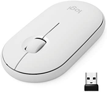 Logitech Pebble Wireless Mouse with Bluetooth or 2.4 GHz Receiver - Off White