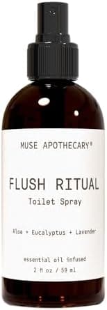 Muse Apothecary Flush Ritual - Aromatic & Refreshing Toilet Spray, Use Before You Go, 2 oz, Infused with Natural Essential Oils - Aloe + Eucalyptus + Lavender