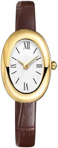 MASTOP Bracelet Watch for Women - Elegant 24mm Oval Dial Bangle Watch - Gold Jewelry Style Quartz Wristwatch - Dainty Vintage