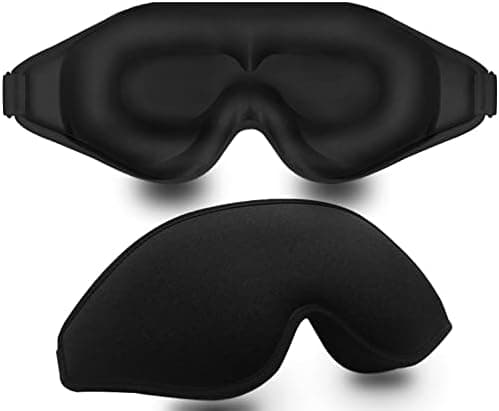 Sleep Mask, 3D Deep Contoured Eye Covers for Sleeping, 99% Block Out Light Eye Mask, Zero Pressure Cup Blindfold for Men Women, with Adjustable Strap for Sleeping, Yoga, Traveling (Black)