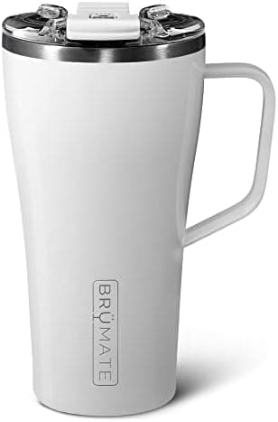 BrüMate Toddy 22oz 100% Leak Proof Insulated Coffee Mug with Handle & Lid - Stainless Steel Coffee Travel Mug - Double Walled Coffee Cup (Ice White)