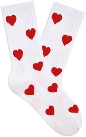 American Trends Womens Novelty Striped Crew Socks Athletic Vintage Slouch Mid Calf Tube Socks