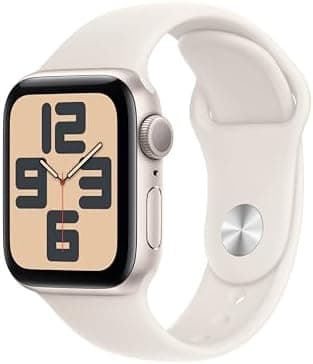 Apple Watch SE (2nd Gen) [GPS 40mm] Smartwatch with Starlight Aluminum Case with Starlight Sport Band M/L. Fitness and Sleep Trackers, Crash Detection, Heart Rate Monitor, Retina Display