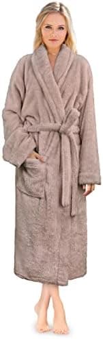PAVILIA Premium Womens Plush Soft Robe Fluffy, Warm, Fleece Sherpa Shaggy Bathrobe