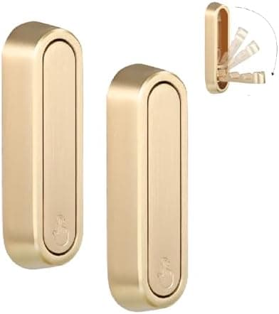 Dntorx Folding Coat Hooks, 2 Pcs Foldable Gold Wall Hooks Heavy Duty Foldable Hook Bathroom Towel Hooks Robe Hooks Wall Mounted for Hanging Coat Towels Clothes Hat Bags Keys