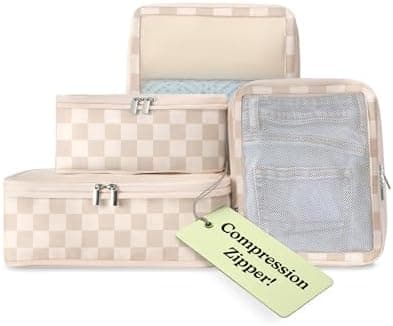 Vandel Space-Saving Compression Packing Cubes for Women, Men, Compressible Carry On Suit Case Organizer Luggage Packing Cubes for Travel Organizer Bags for Luggage and Backpacks, Suitcase Cube