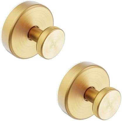 Bntuk Suction Cup Hooks for Shower, Towel Hooks for Bathroom Window Glass, Bath Robe Looafh Hook for Hanging - 2 Pack, Gold