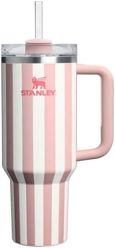 STANLEY Quencher H2.0 Tumbler with Handle and Straw 40 oz | Flowstate 3-Position Lid | Cup Holder Compatible for Travel | Insulated Stainless Steel Cup | BPA-Free | Peach Whip Cabana Gloss