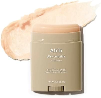 Abib Airy Sunstick Protection Bar SPF50+ Broad Spectrum, Semi-Matte Sunscreen Stick for Oily & Combination Skin, No White Cast, Water-Resistant, Korean Sunscreen, 0.81 oz / 23 g