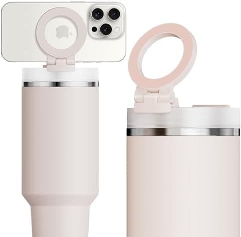 Litaget for Stanley Cup Phone Holder with Magnetic Phone Holder for Quencher H2.0 FlowState Tumbler Foldable Stand Water Bottle for Stanley Cup Accessories Hands Free for All Phones Cases