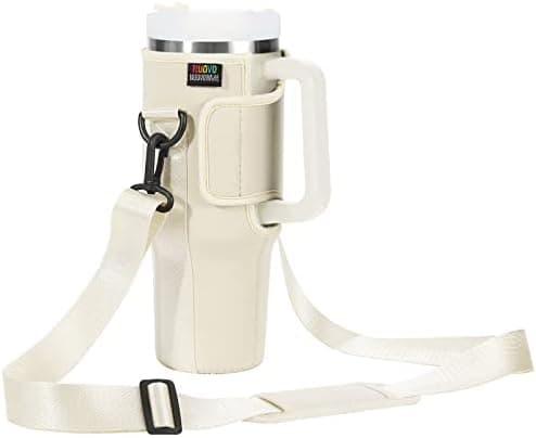 Nuovoware Water Bottle Carrier Bag Fits Stanley 40 Oz Tumbler with Handle, Bottle Bag with Adjustable Shoulder Strap, Neoprene Bottle Holder for Stanley Water Bottle Accessories