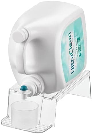 iDesign Laundry Detergent Holder, Liquid Detergent Stand for Laundry Room Organization, Clear