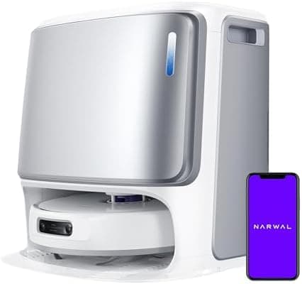 NARWAL Freo Z Ultra Robot Vacuum and Mop Combo, Dual RGB Cameras and Chips, AI Avoidance, 12000Pa Suction, Real-Time Decisions, Adaptive Hot-Water Self Wash & Self Emptying, Pet Hair, Quiet, White