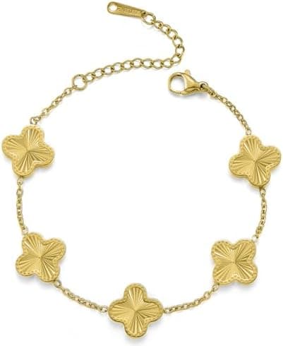 LaBling Lucky Clover Bracelet for Women | Designer Gold Clover Bracelets | Lovely Jewelry Gift