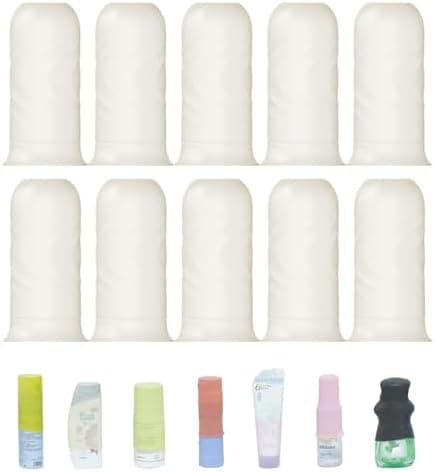 NELSHP Silicone Bottle Covers,10 Pack Travel Essentials for Women Beach Vacation,Travel Size Toiletries Accessories, Cruise Ship Vacation Must-Have, Leak Proofing