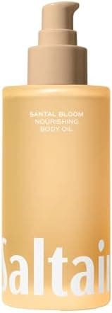 Saltair Body Oil - Luxurious Santal Bloom After Shower and Bath Oil for Women and Men. Botanical, Non-Greasy, Well-Absorbing Moisturizer for Hydrating Dry Skin – 4oz Pump Bottle
