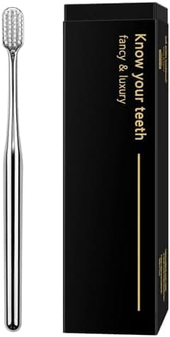 Z-VAPRESS Luxury Silver Manual Toothbrush Soft Bristles Better Gift Elegant Electroplated Design Perfect for Home, Hospitality or Travel Toothbrushes for Sensitive Teeth